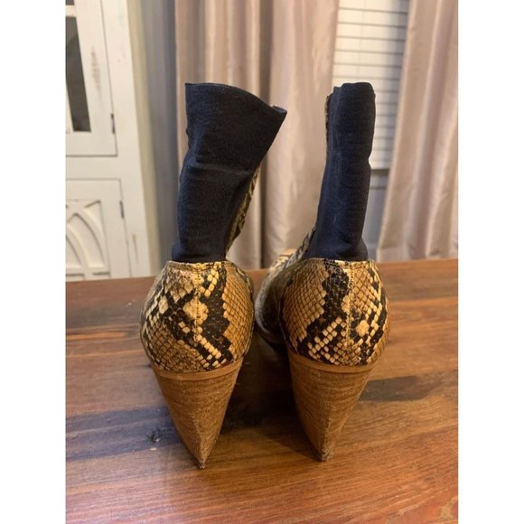 Jeffery Campbell Free People snakeskin boots, triangle heel, Woman’s Size 7 - Picture 3 of 10